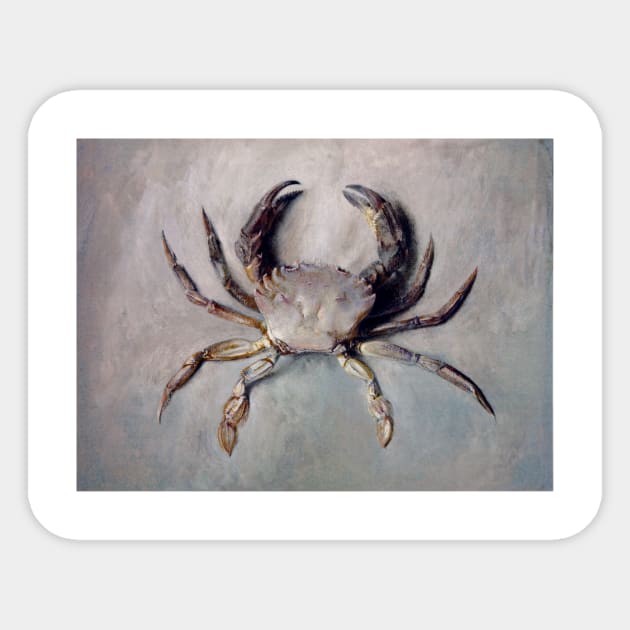 Vintage Crab Painting Sticker by Bravuramedia